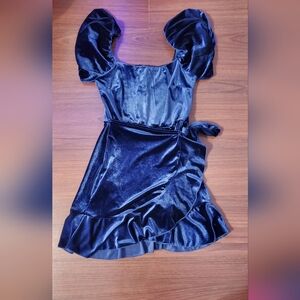 Trixxi Navy Blue Satin-Like Skirt